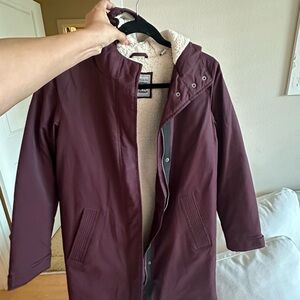 Levi's Red and White Trench Coat Lightweight Water-Resistant